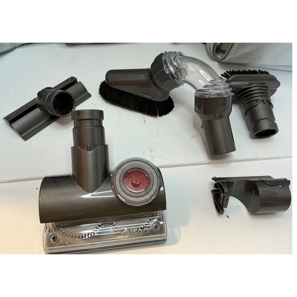 Dyson Vacuum Attachment Set with Storage Bag Carrying Case Grey Black Tools